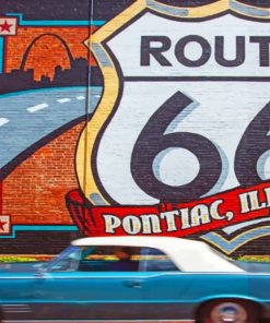 Pontiac And The route 66 Graffiti paint by numbers