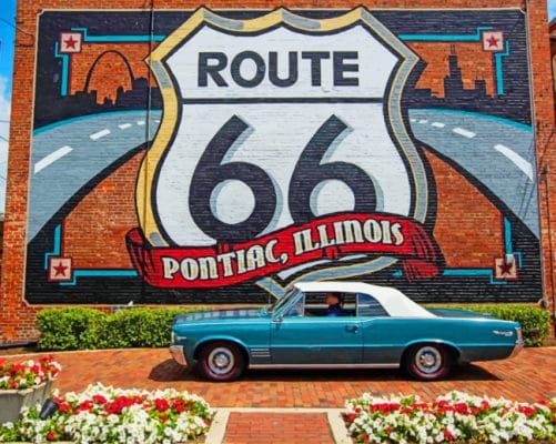 Pontiac Near The Flowers And Graffiti paint by unmbers