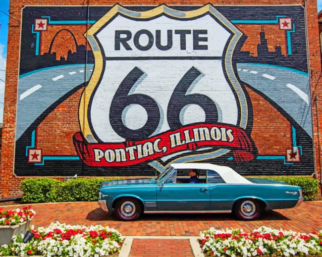 Pontiac Near The Flowers And Graffiti paint by unmbers