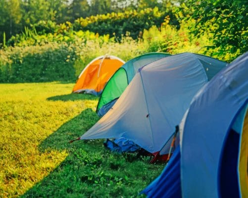 A Row Of Camping Tents paint by numbers