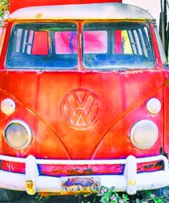 Rusty Red Volkswagen paint by numbers