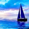 Sail Boat In Blue Water paint by numbers