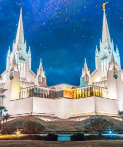 San Diego California Temple paint by numbers