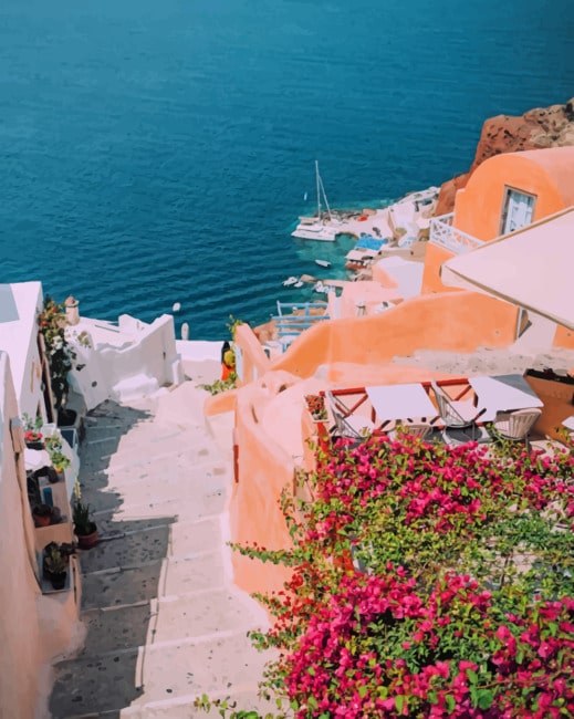 Santorini Island painting by numbers