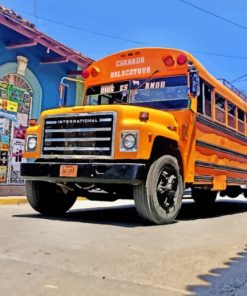 Yellow School Bus paint by numbers