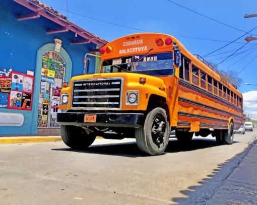 Yellow School Bus paint by numbers