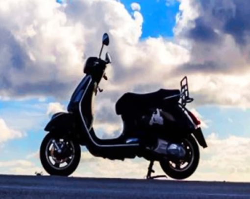 Scooter And A Cloudy Sky paint by numbers
