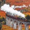 Train Passing Through Scottish Landscape paint by numbers