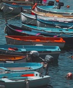 Series Of Boats At The Port Of Rio painting by numbers