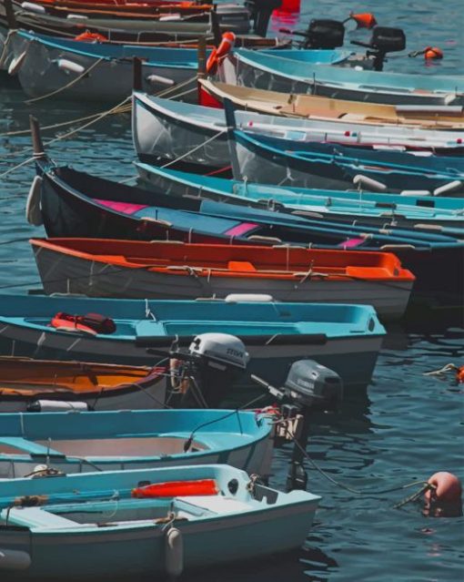 Series Of Boats At The Port Of Rio painting by numbers