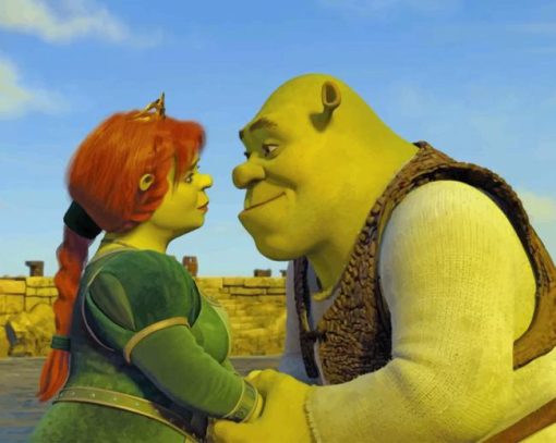 Sherk And Fiona painting by numbers