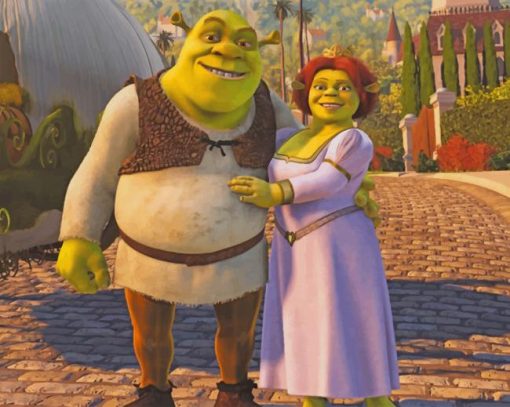 Sherk And Fiona painting by numbers