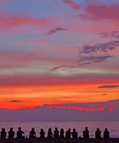 Group Of People Watching The Sunset paint by numbers