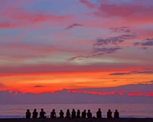 Group Of People Watching The Sunset paint by numbers