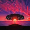 Silhouette Of Tree During Day Time painting by numbers