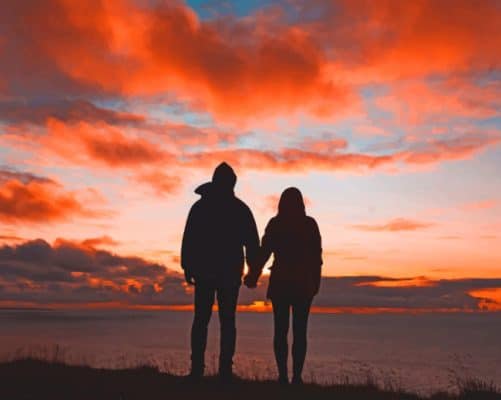 Couples Silhouette paint by numbers