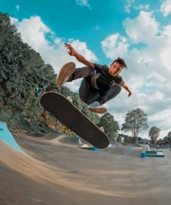 Skateboarder Performing A Trick paint by numbers