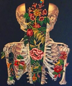 Skeleton Art Flowers painting by numbers