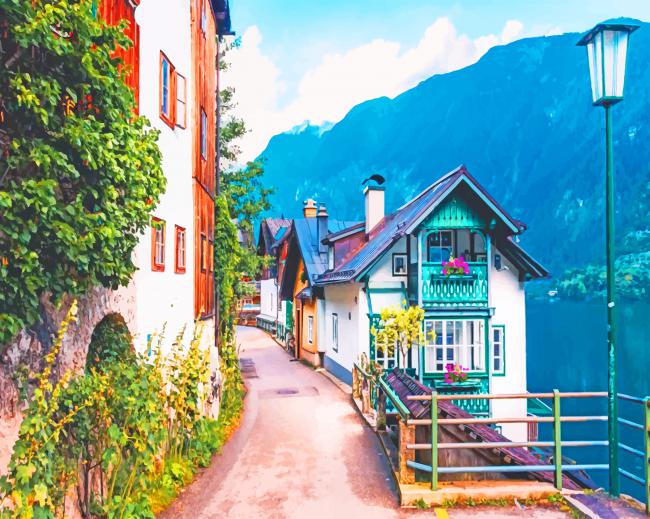 Hallstatt Skywalk painting by numbers