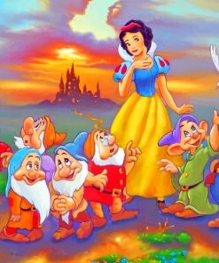 Snow White And Dwarfs Friends paint by numbers