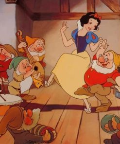 snow White Dancing With The Seven Dwarfs paint by numbers