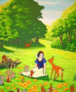 Snow White With Jungle Animals paint by numbers