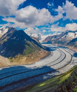 Snowy Alps Mountains paint by numbers