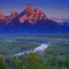 River And Snowy Mountain paint by numbers