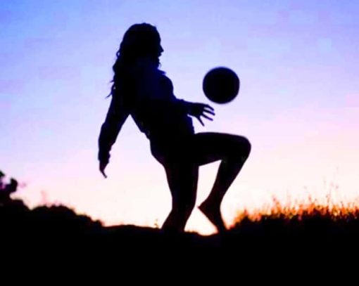 Soccer Girl Player In Sunset paint by numbers