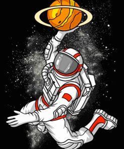 Space Astronaut Basketball paint by numbers