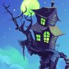 Spooky Witch House paint by numbers