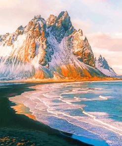 Stokksnes Iceland Mountain Beach paint by numbers