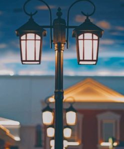 Street Lamps At Evening paint by numbers