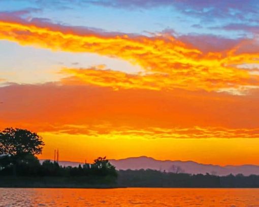 Sunset On The Lake paint by numbers