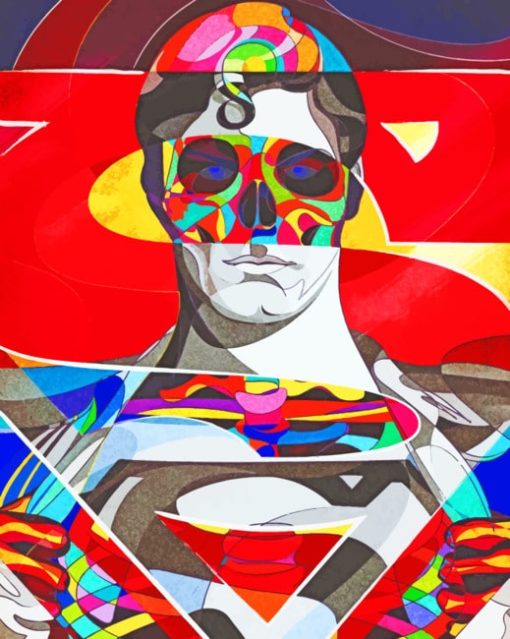 Superman Psychedelic painting by numbers