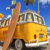 Yellow Van And Surf Board paint by numbers