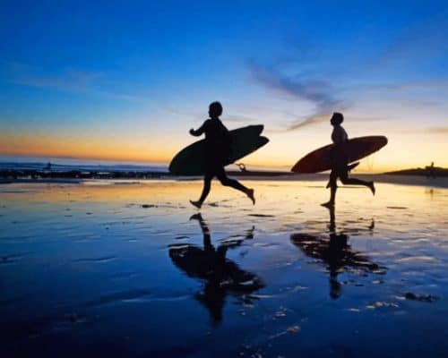 Surfers Silhouette paint by numbers