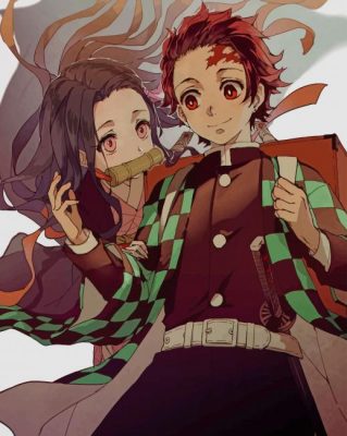 Nezuko And Tanjiro painting by numbers