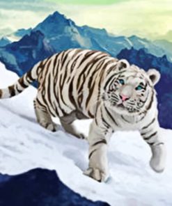 White Tiger In The Snow paint by numbers