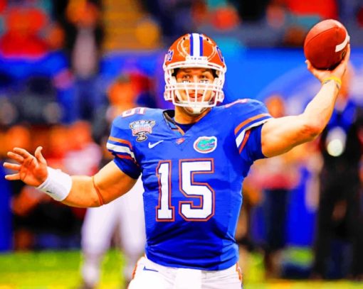 Tim Tebow Baseball Player paint by numbers