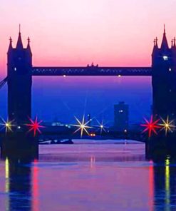 Tower Bridge At Night Silhouette paint by numbers