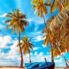 Blue Boat And Blue Sky paint by numbers