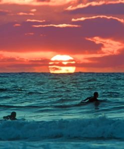 People Swimming During Golden Hour painting by numbers