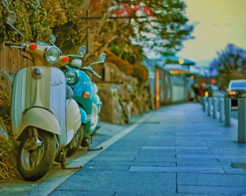 Two Vintage Scooters paint by numbers