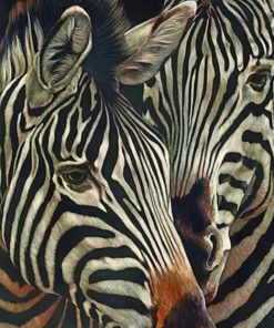 Two Zebras painting by nuumbers