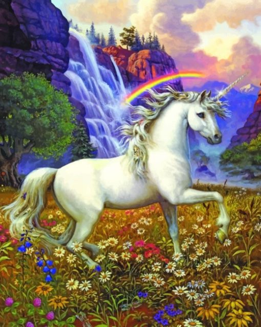 Unicorn In A Field paint by numbers