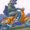 Vaspa Cartoon Boy Riding A Motor Cycle painting by numbers