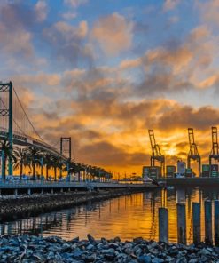 Vincent Thomas Bridge In Los Angeles paint by numbers