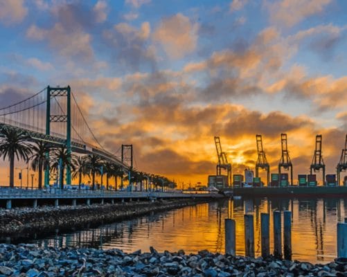 Vincent Thomas Bridge In Los Angeles paint by numbers