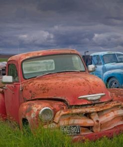 Vintage Abandoned Car paint by numbers